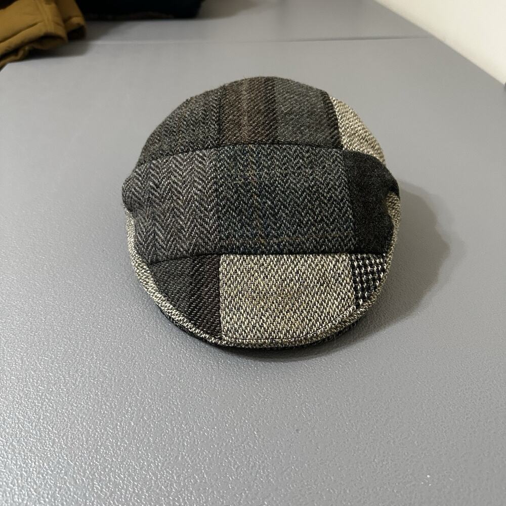 Vintage Glencroft Harris Tweed Wool Flat Cap XL.